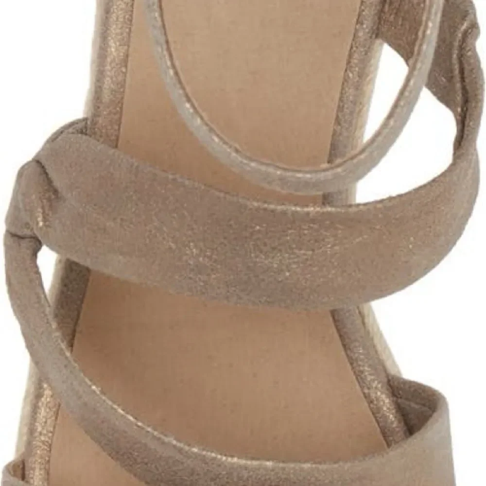Eileen Fisher Espidrilles Sandals Island Platinum Metallic shoes women’s size 8